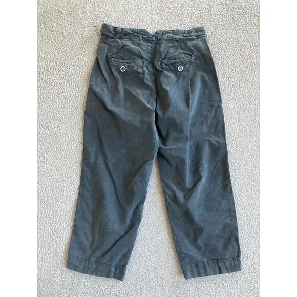Anthropologie Pants 27P Crop Button Fly Gray Straight Leg Pleated Retro 80s 27 - Picture 5 of 16